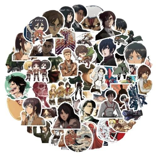 60 قطعة هجوم على تيتان أنيمي ملصقات