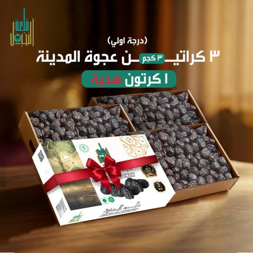 تمر عجوة ٤ كرتون ١٢ كيلو