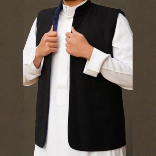 سديري جوخ لون اسود مع كحلي