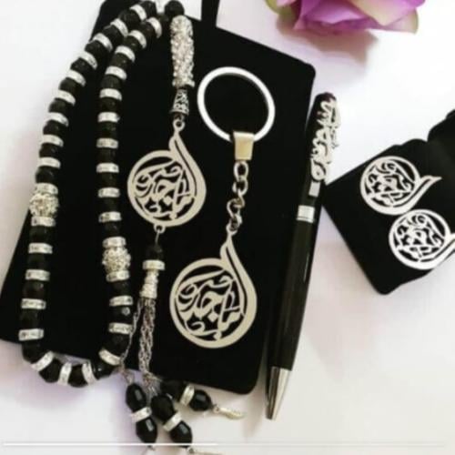 طقم رجالي فاخر – محفظة، قلم، كبك، وميدالية مفاتيح...