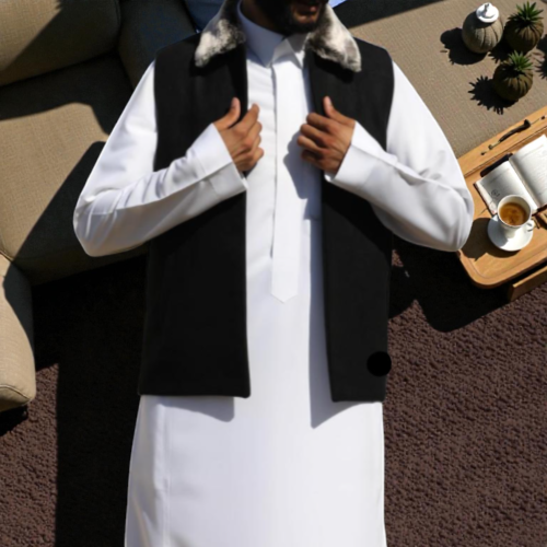 سديري جوخ أنيق مع عطفة الرقبة