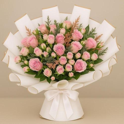 باقة توليب وردي 70 ورده