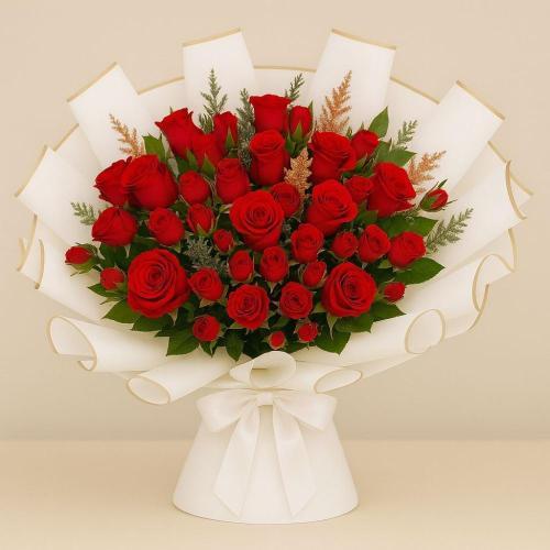 باقة توليب احمر 70 ورده