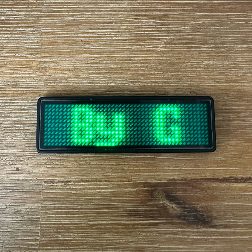 Customizable LED Badge (Green) – Pin-Back Brooch
