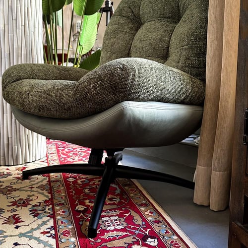 كرسي ديكور + مسند قدم