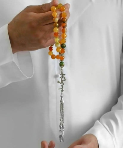 سبحه بالاسم-حجر عقيق أصلي