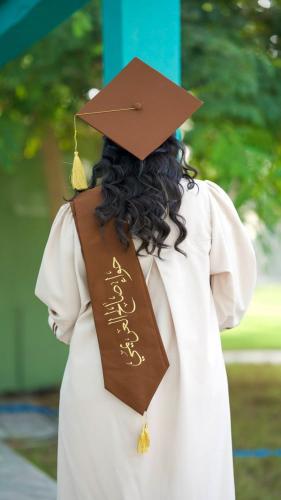 عباية تخرج 2024 تفصيل العباية و تطريز الوشاح والقب...