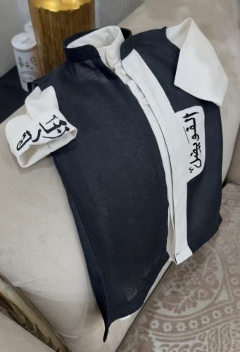 طقم ملكي للأطفال دقلة فاخرة بتطريز الاسم وتفاصيل ا...