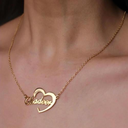 سلسال نسائي تشكيلة القلب حسب الاسم