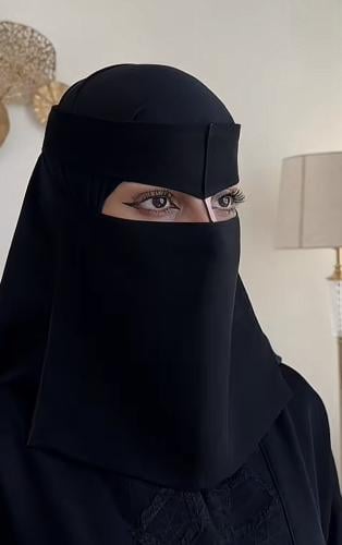 برقع المها حرير مبطن قطن