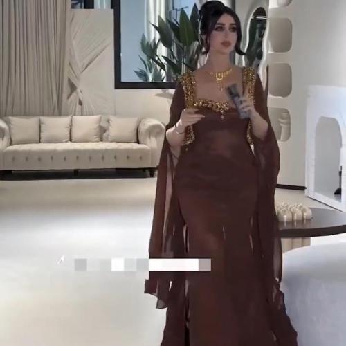 فستان موكا جديد راقي