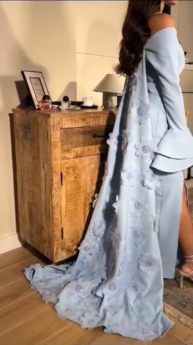 فستان سهره بذيل ورد قص ليزر