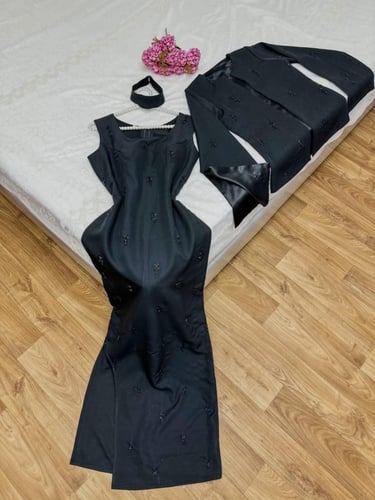 فستان اسود قطعتين