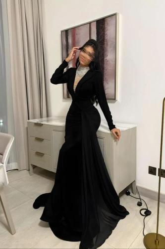 فستان اسود فخم راقي
