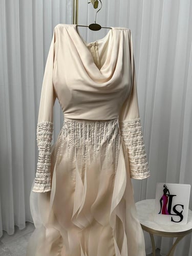 فستان راقي سهره شك يدوي