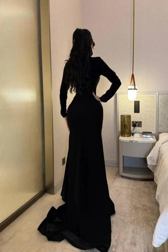 فستان اسود فخم راقي