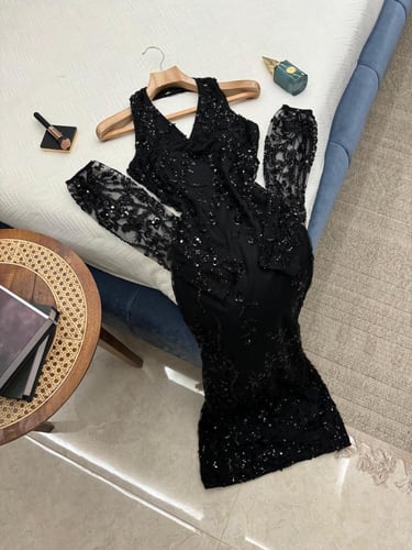 فستان سهرة لمعه