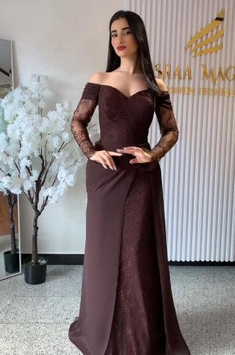 فستان موكا دانتيل ترند