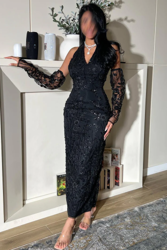 فستان سهرة لمعه