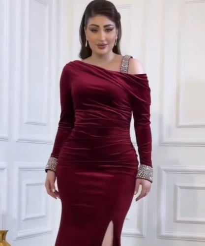 فستان مخمل شتوي