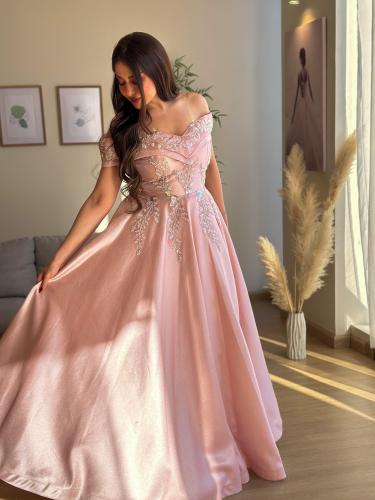 فستان لحمي دبل كلوش