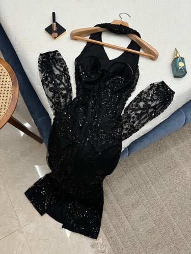 فستان سهرة لمعه