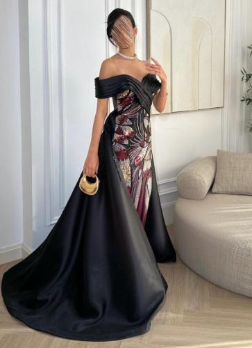 فستان سهرة ماسك خامه ميكادو كلفة طرز