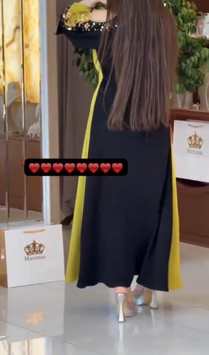 فستان سهره كموني تطريز شك يدوي