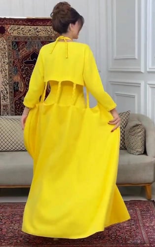 فستان اصفر باربي