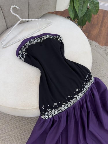 فستان شانطون تطريز يدوي