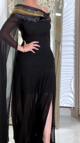 فستان جورجيت اسود راقي