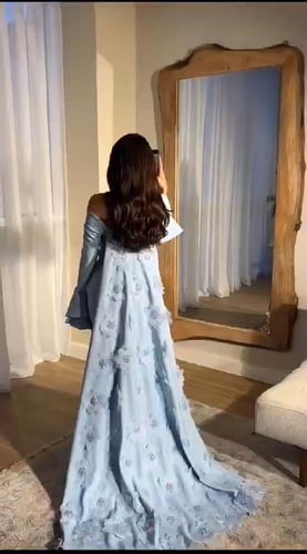 فستان سهره بذيل ورد قص ليزر