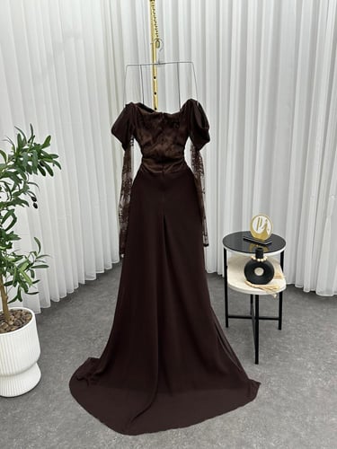 فستان موكا دانتيل ترند