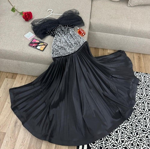 فستان سهره شانطون مطرز لولو