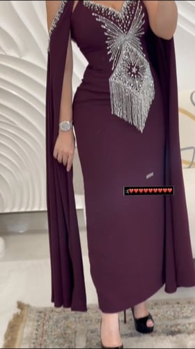 فستان راقي تطريز شك يدوي