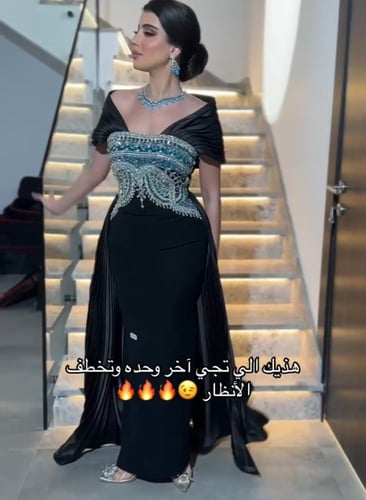 فستان راقي تطريز شك يدوي