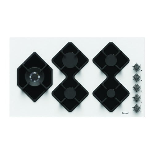 Gas surface 90cm white glass double eye heavy F39