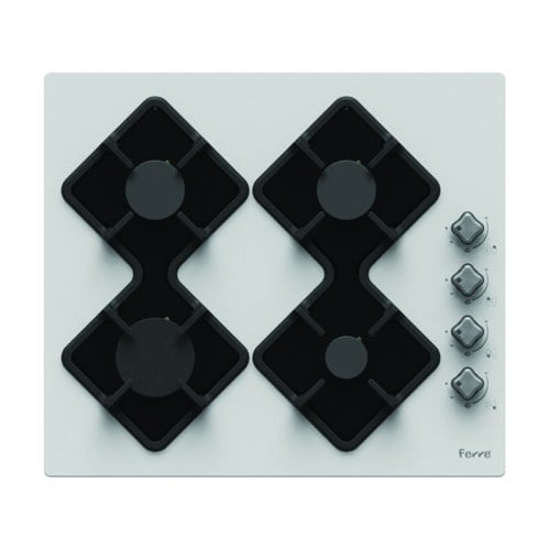 60 cm gas surface, white glass, F15