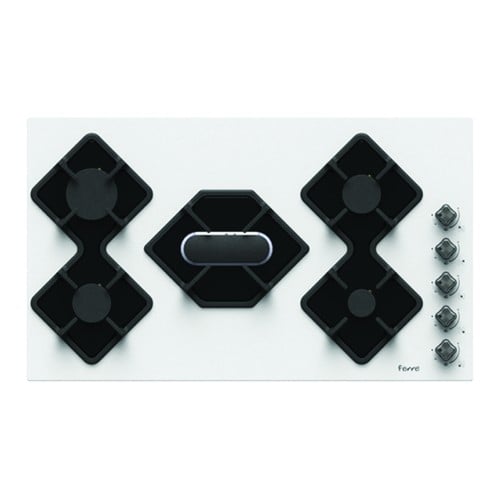 Gas surface 90cm white heavy glass F42