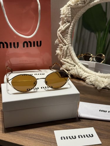 نظارة MIU MIU أطار ذهبي - عدسة بني