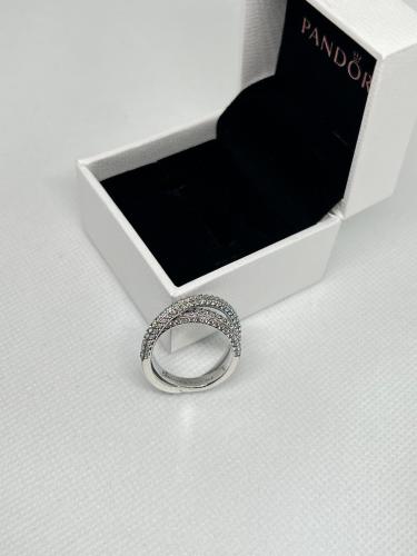 خاتم باندورا PANDORA فضي كرستالة فضي