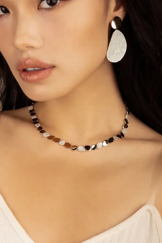 سلسال شوكر Galet- apm ( ذهبي -فضي )