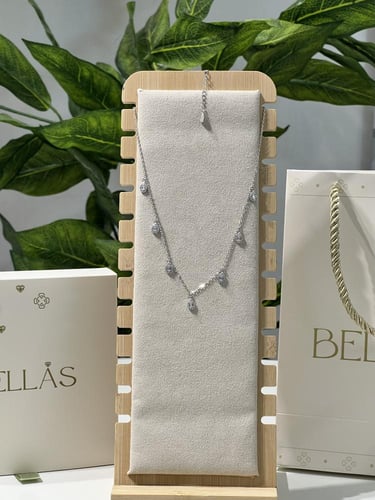 سلسال الدمعه فضة عيار 925 لون فضي