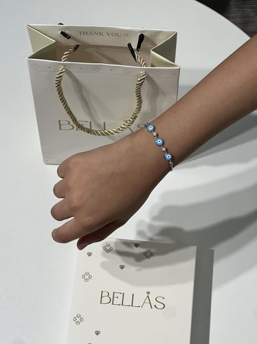 أسوارة فضة عيار 925 لون ازرق