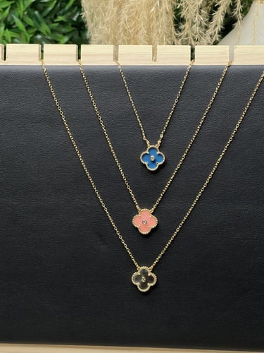 سلسال مع حلق Van cleef ذهبي