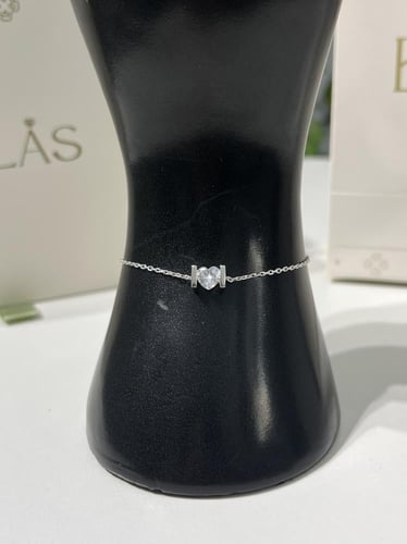 أسوارة قلب فضة عيار 925 لون فضي