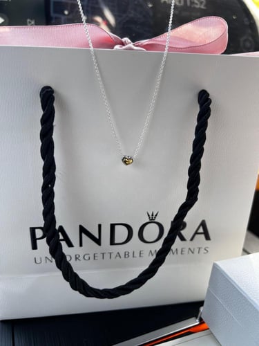 سلسال باندورا فضي قلب ذهبي