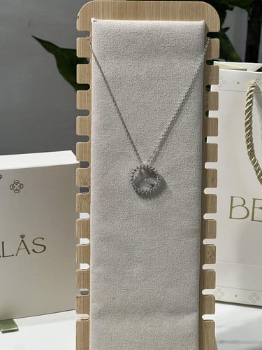 سلسال فضة عيار 925 لون فضي كرستالة لماعة