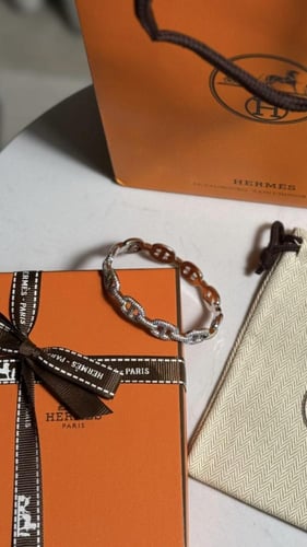 إسوارة HERMES وجهين لون فضي