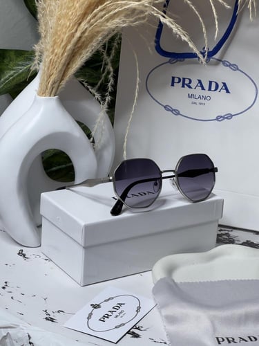 نظارة PRADA أطار فضي -فضي